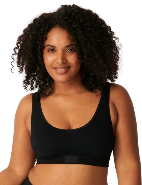Sloggi Double Comfort Soft 95% Cotton Bra Top - Black