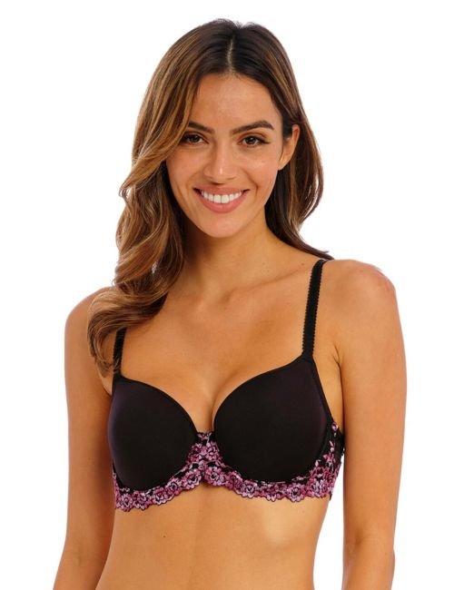Wacoal Embrace Lace Contour Bra - Black/ Berry Multi