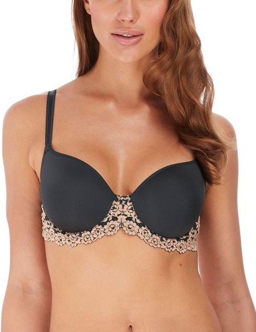 Wacoal Embrace Lace Contour Bra - Ebony/ Shifting Sand