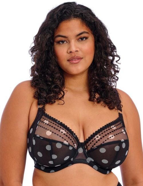 Elomi Matilda Underwired Plunge Bra - Black Dot