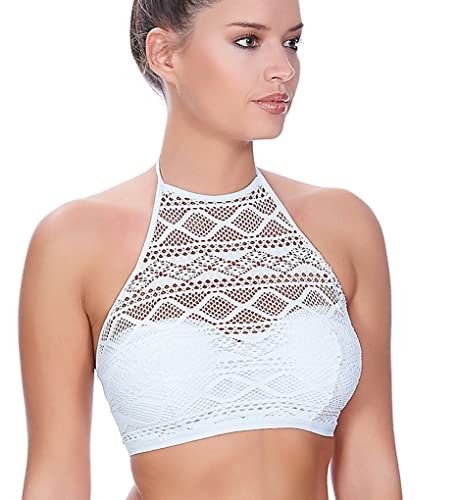 Freya Sundance High Neck Crop Bikini Top - White