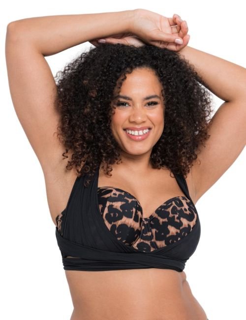 Curvy Kate Wrapsody Bandeau Bikini Top - Leopard Print