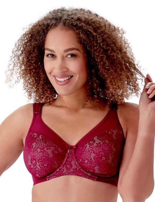 Berlei Beauty Underwired Minimiser Bra - Burgundy