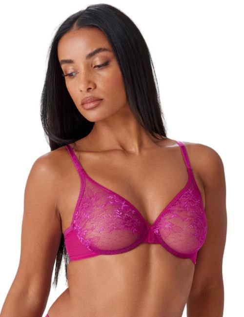 Gossard Glossies Lace Sheer Bra - Vivid Fuchsia