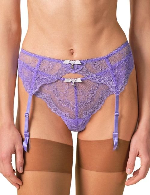 Gossard Superboost Lace Suspender Belt - Purple Hebe