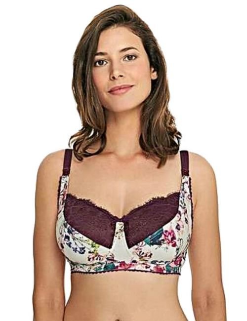 Royce Florence Nursing and Maternity Bra - Cream/Aubergine