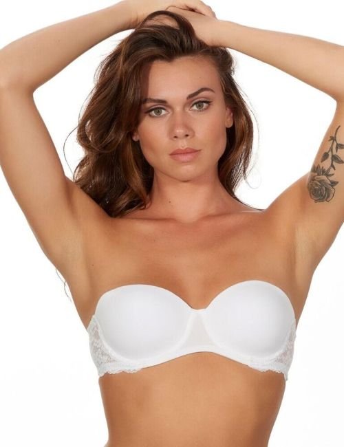 After Eden Basic Strapless Lace Bra - White