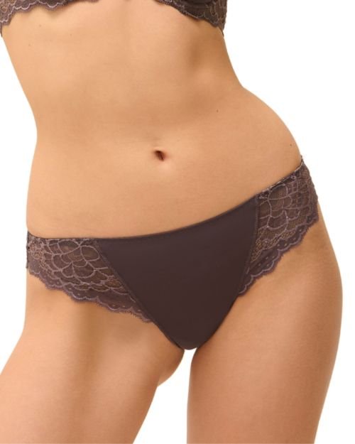 Simone Perele Caresse Tanga Brief - Graphite Grey