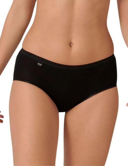 Sloggi Basic+ Midi Brief 2 Pack - Black