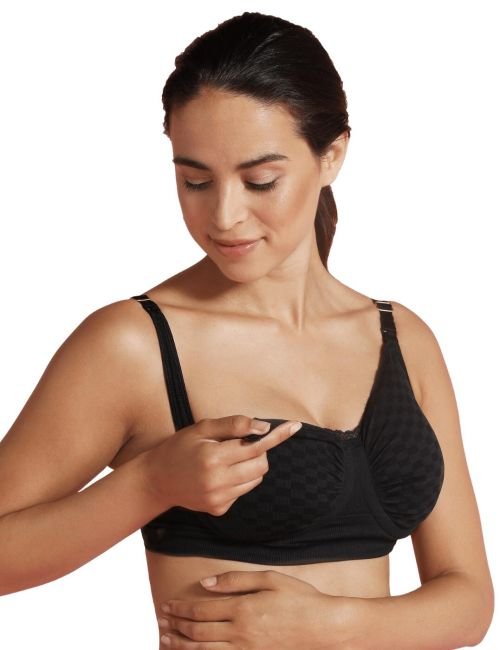 Carriwell Deluxe Nursing Bra with Carri-Gel - Black Check