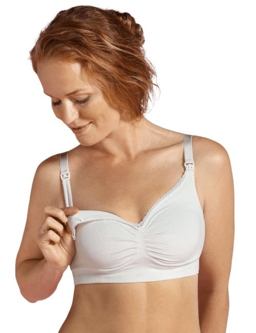 Carriwell Organic Maternity & Nursing Bra - White