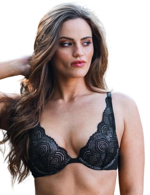 Wonderbra Refined Glamour Triangle Plunge Bra - Black