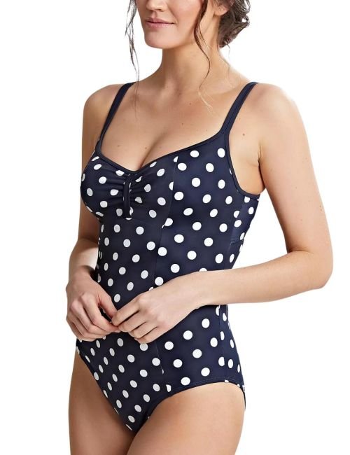 Panache Anya Riva Spot Swimsuit - Navy/Vanilla