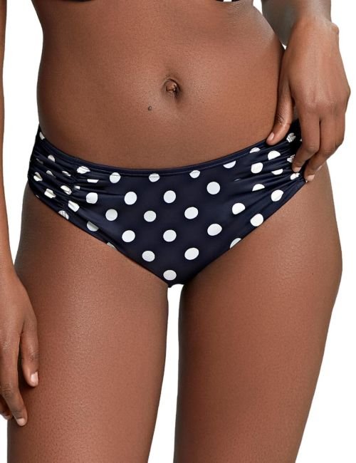 Panache Anya Riva Spot Gather Bikini Brief - Navy/Vanilla