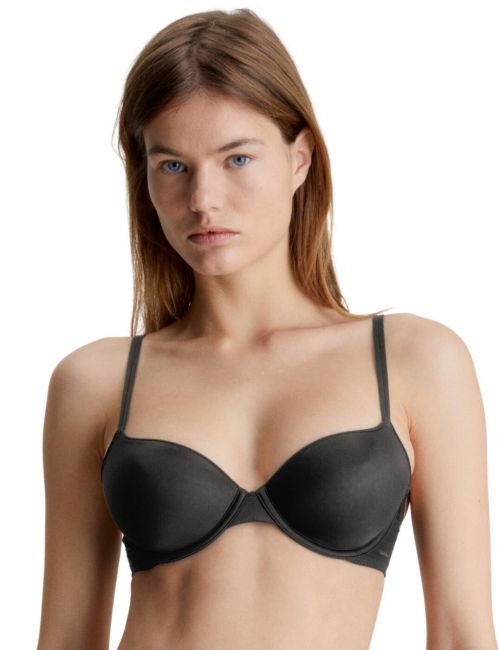 Calvin Klein Sheer Marquisette Lightly Lined Demi Bra - Black