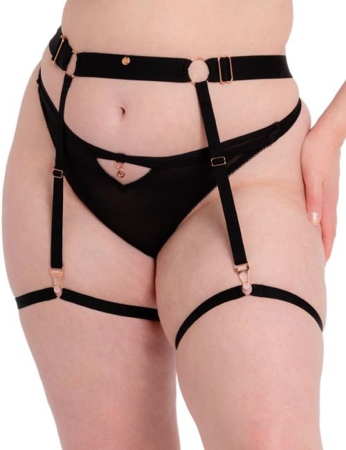 Scantilly by Curvy Kate Rules of Distraction Strap Suspender Belt - Black