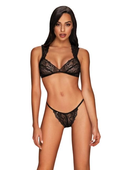 Obsessive Elisetta 2 Piece Lingerie Set - Black