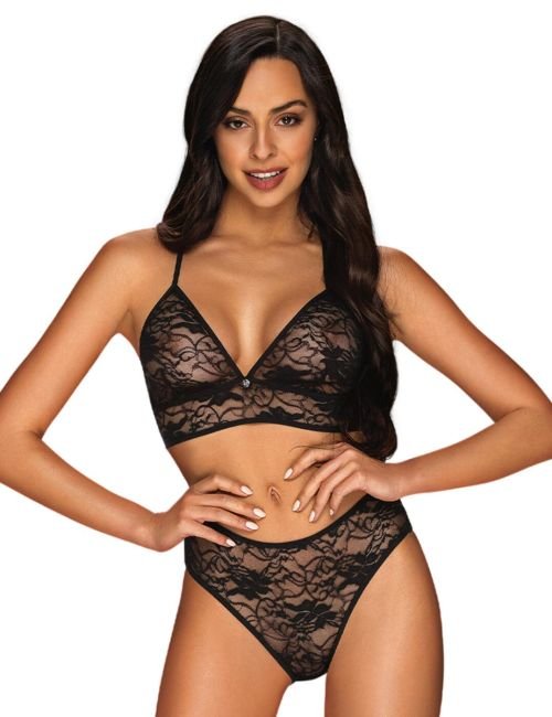 Obsessive Kokietta Bra and Brief Set - Black