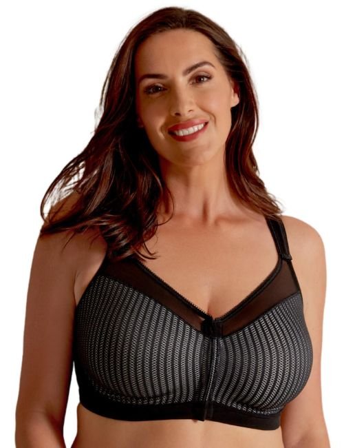 Berlei Beauty Stripe Front Fastening Bra - Black/Grey