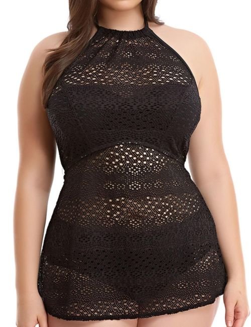 Elomi Indie High Neck Tankini Top Cover Up - Black
