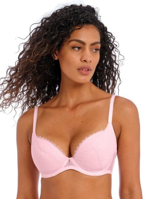 Freya Signature Padded Plunge Bra - Barely Pink