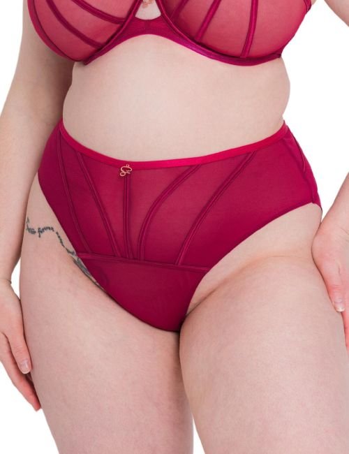 Scantilly by Curvy Kate Senses High Waist Brief - Cherry