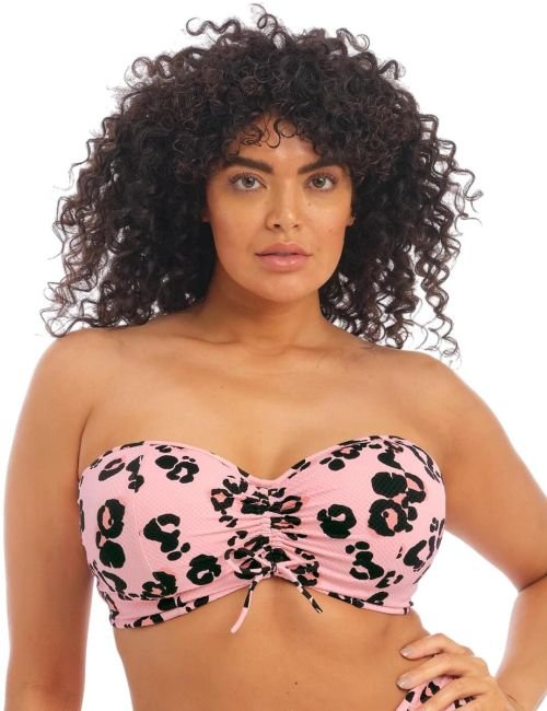 Elomi Kambuku Bandeau Bikini Top - Pink