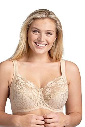 Miss Mary Of Sweden Jacquard & Lace Underwired Bra - Beige