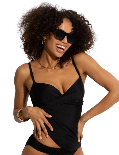 Pour Moi Free Spirit Tankini Top - Black