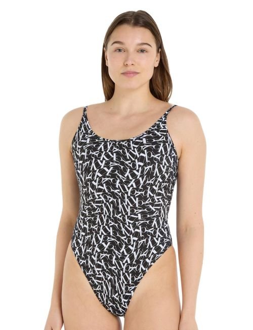 Calvin Klein Scoop Swimsuit - Monogram Black