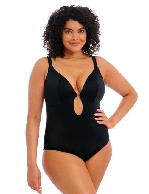 Elomi Plain Sailing Plunge Swimsuit - Black