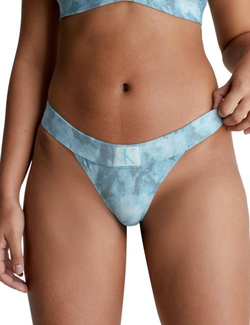 Calvin Klein CK Authentic Brazilian Bikini Brief - Tie Dye Blue
