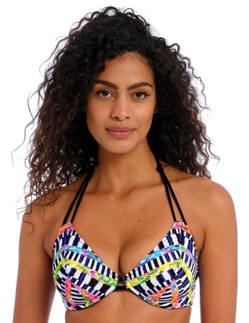 Freya Electro Rave Halter Bikini Top - Multi