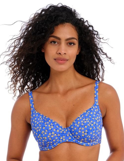 Freya Garden Disco Plunge Bikini Top - Bluebell
