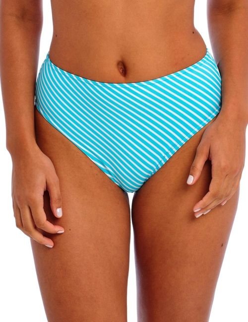 Freya Jewel Cove High Waist Bikini Brief - Stripe Turquoise