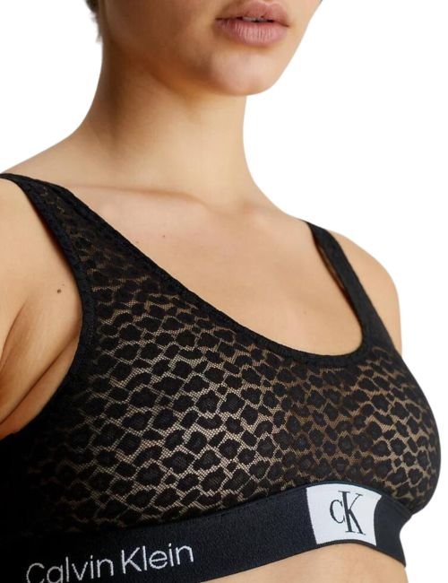 Calvin Klein CK96 Unlined Lace Bralette - Black