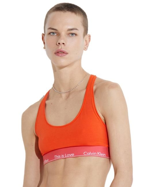 Calvin Klein Pride Unlined Bralette - Cherry Tomato
