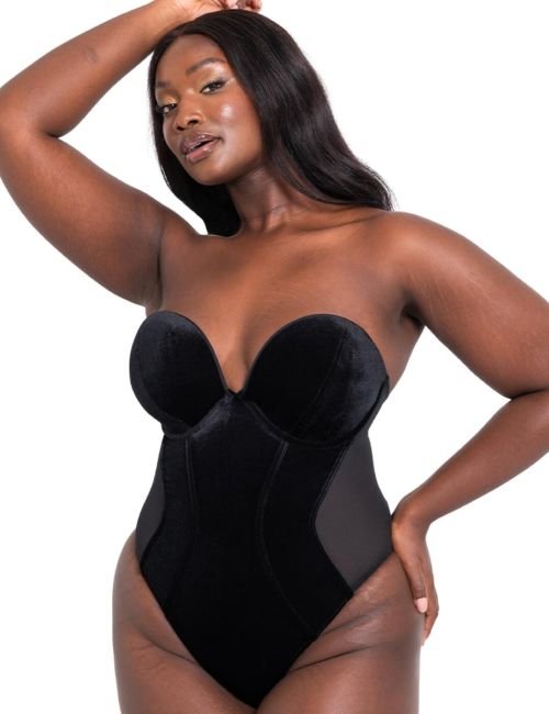 Scantilly by Curvy Kate Icon Strapless Bodysuit - Black