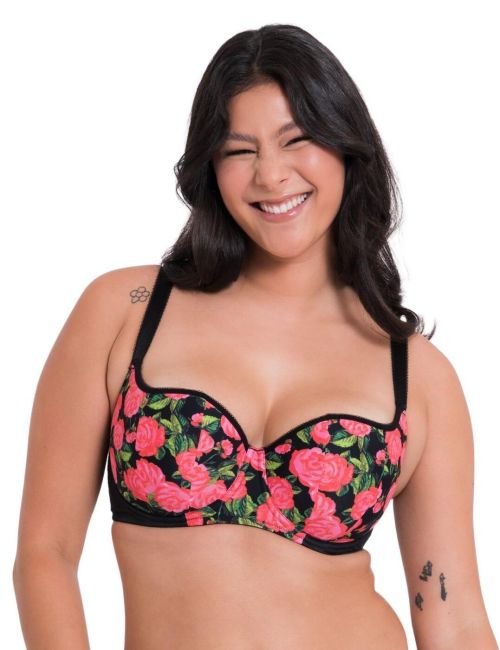 Curvy Kate Boost In Bloom Padded Balcony Bra - Print Mix