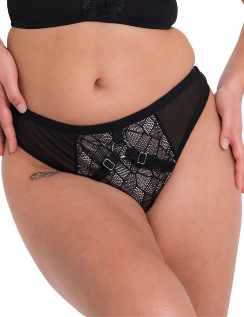 Curvy Kate Non-Stop Thong - Black/Pink