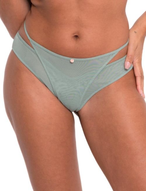 Scantilly by Curvy Kate Peep Show Brazilian Brief - Sage Green