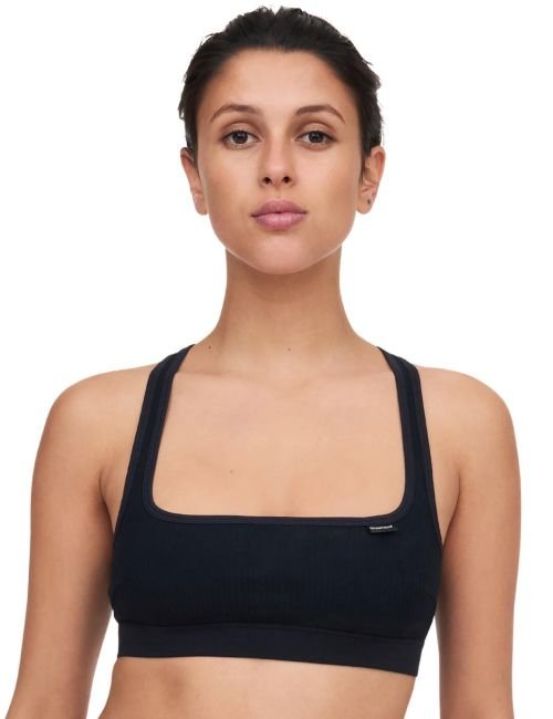 Chantelle Cotton Comfort Non Padded Bralette - Black