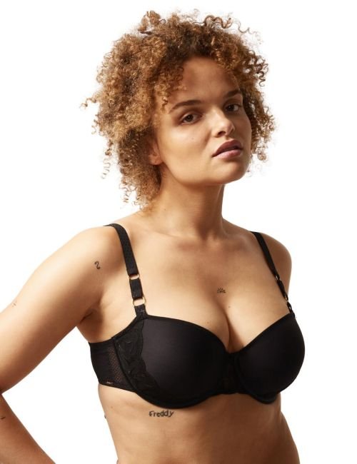 Chantelle Fleurs Memory Foam T Shirt Bra - Black