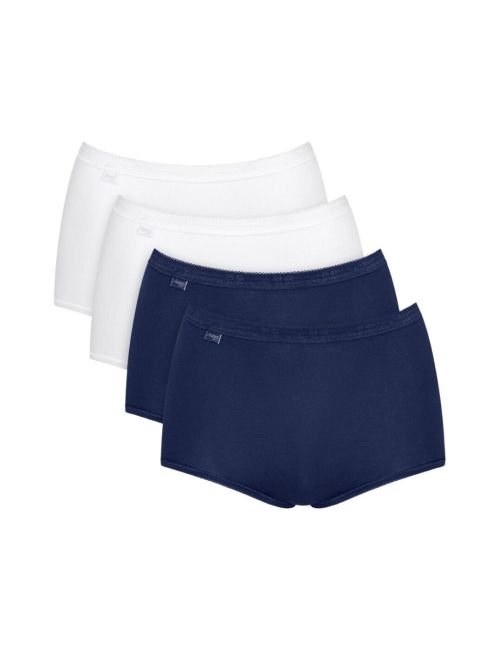 Sloggi Basic+ Maxi Brief 4 Pack - Navy / White