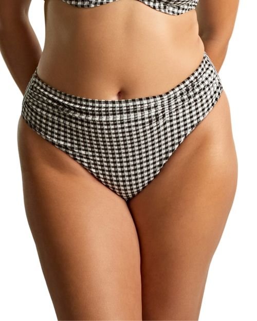 Panache Midi Bikini Brief - Black Gingham