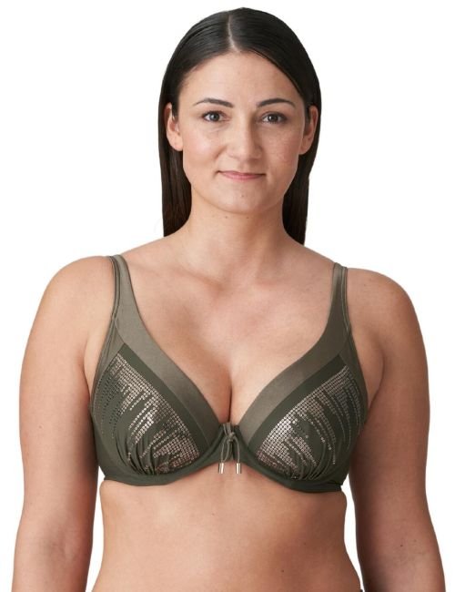 Prima Donna Swim Aracruz Half Padded Plunge Bikini Top - Kaki
