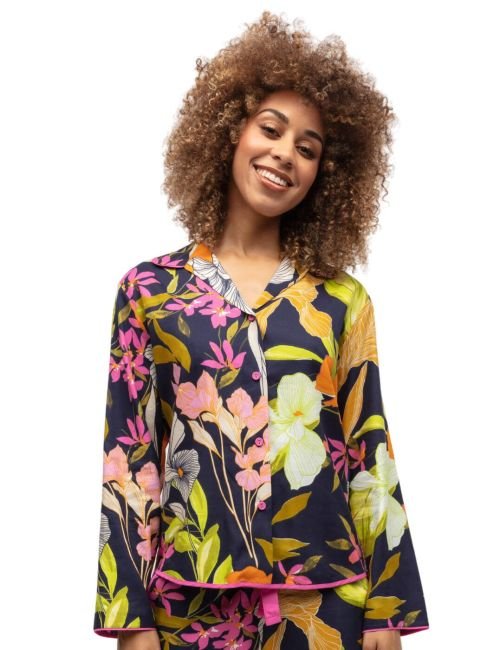 Cyberjammies Avery Pyjama Top - Navy Floral Print