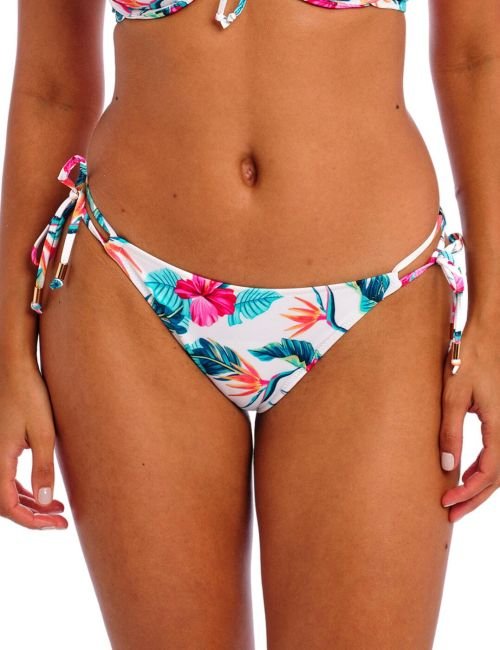 Freya Palm Paradise Tie Side Bikini Brief - White