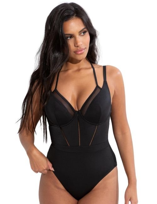 Pour Moi Sydney Double Strap Swimsuit - Black
