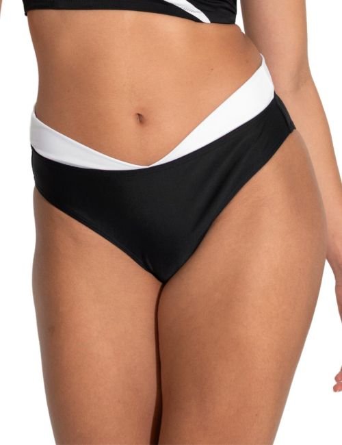 Pour Moi Fifth Avenue V Bikini Brief - Black/White